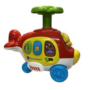 Vtech Spin & Go Helicopter Lights Sound 9" Toddler Toy Educational Push Along